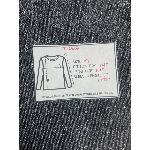 Kim Rogers Sparkly Grey Sweater Size Medium Stretch - Picture 5 of 5